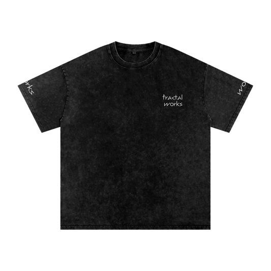 Fractal Works Snow Washed Oversized Cotton T-Shirt