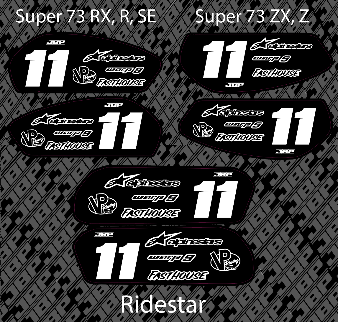 Super 73/Ridestar Battery Decals