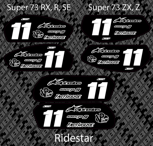 Super 73/Ridestar Battery Decals